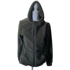 Bkolouuoe Women Lightweight Hooded Jacket with Pockets. Dark olive color. M